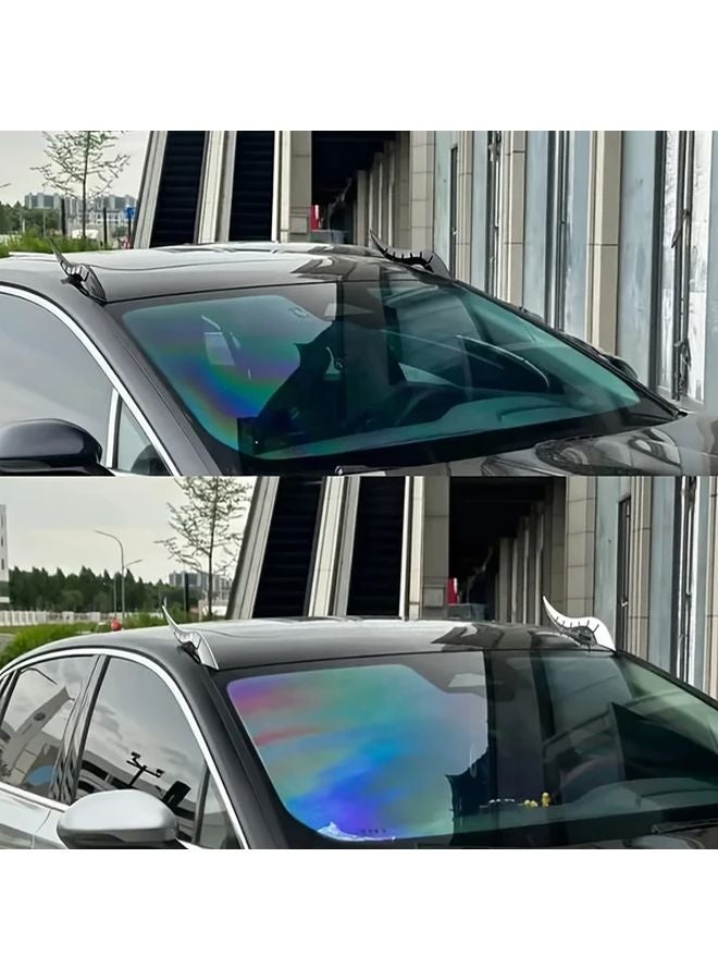 Black Car Roof Dragon Horn Decoration Kit Universal No Drill Installation - Image 4