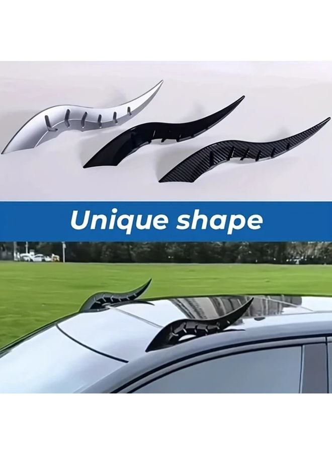 Black Car Roof Dragon Horn Decoration Kit Universal No Drill Installation - Image 3