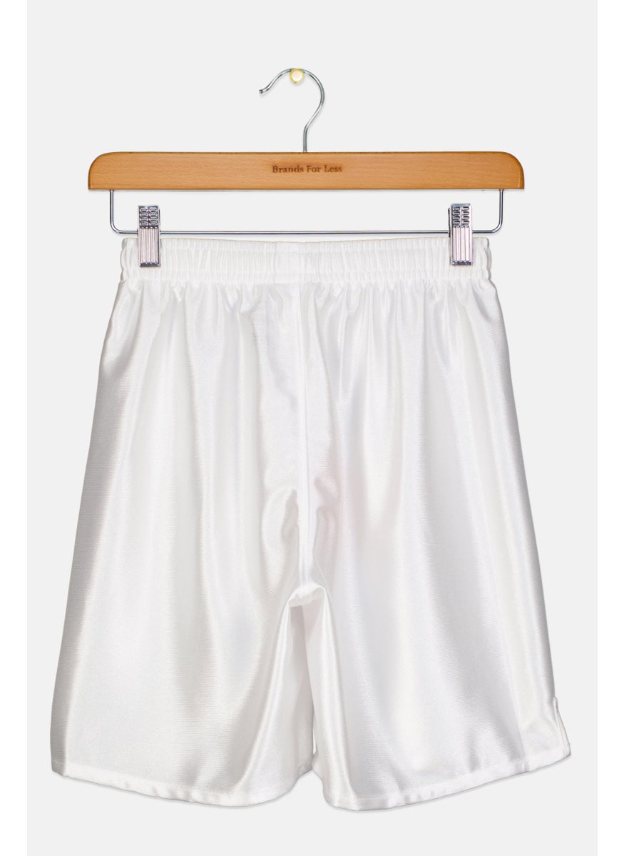 PUMA Kids Girls Sportswear Fit Brand Logo Training Shorts, White  - Image 2