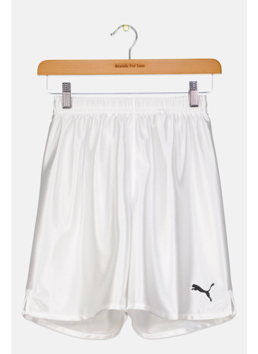 PUMA Kids Girls Sportswear Fit Brand Logo Training Shorts, White  - Image 1