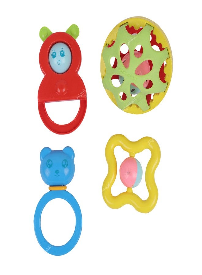 HighRoof Plastic Colorful Non Toxic BPA Free Shake & Grab Rattles and Soothing Teethers for Babies & Infants, Early Age Toys for Kids (Pack of 7, Multicolor) - Image 5