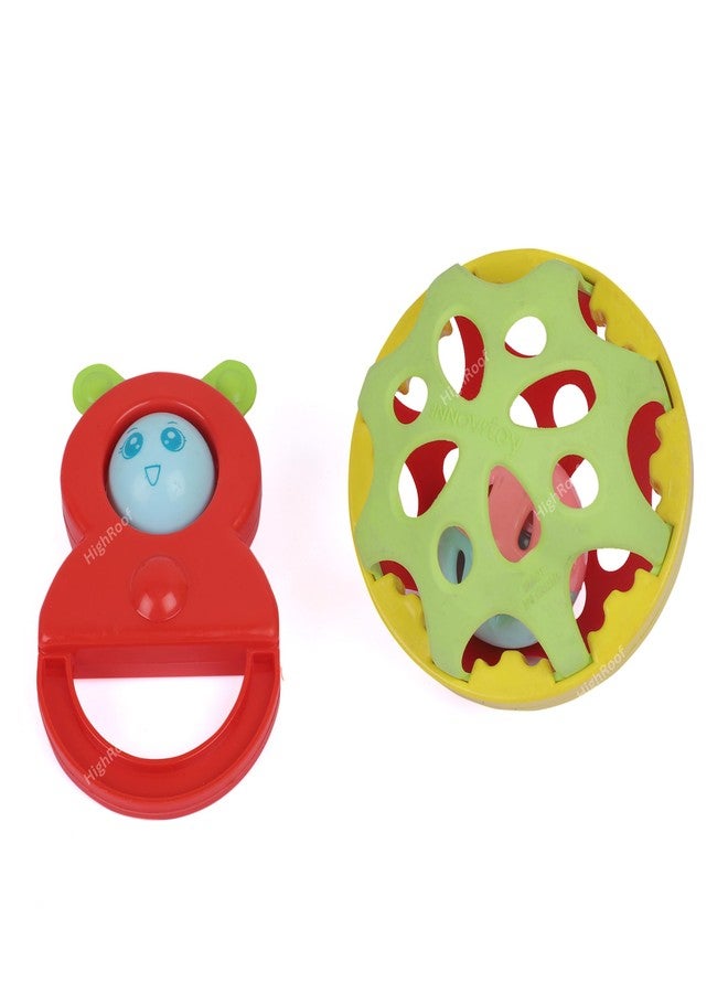 HighRoof Plastic Colorful Non Toxic BPA Free Shake & Grab Rattles and Soothing Teethers for Babies & Infants, Early Age Toys for Kids (Pack of 7, Multicolor) - Image 4