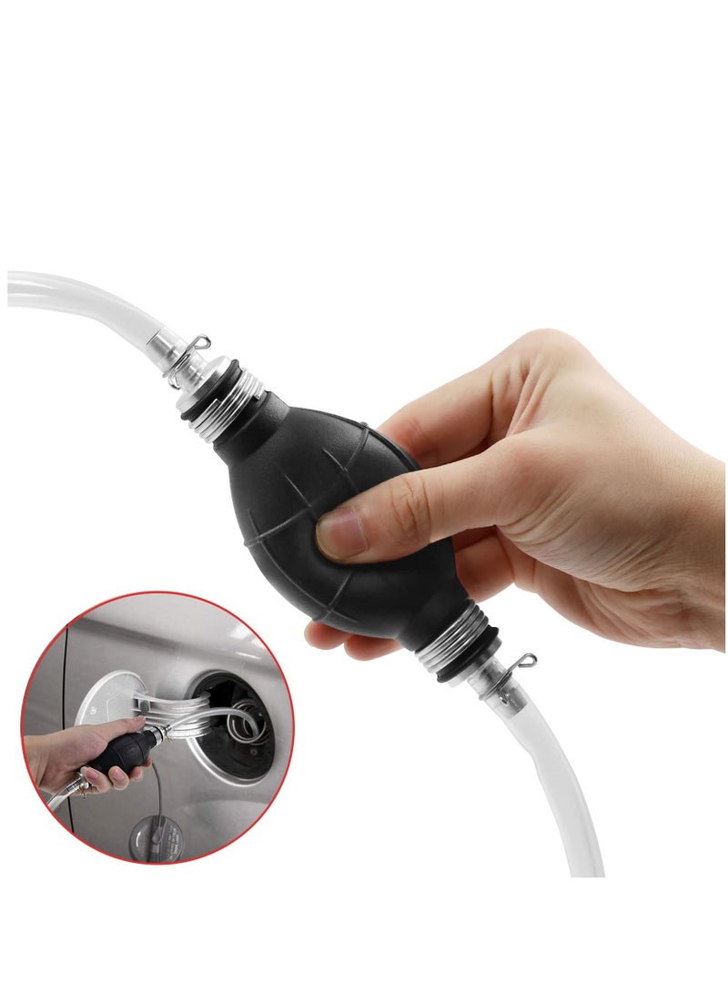 Generic Siphon Fuel Transfer Pump Hand Transfer Fuel Pump with 8mm Primer Fuel Line Hose for Gasoline/Fuel/Liquid/Water Transfer (White Hose 2m)  - Image 4