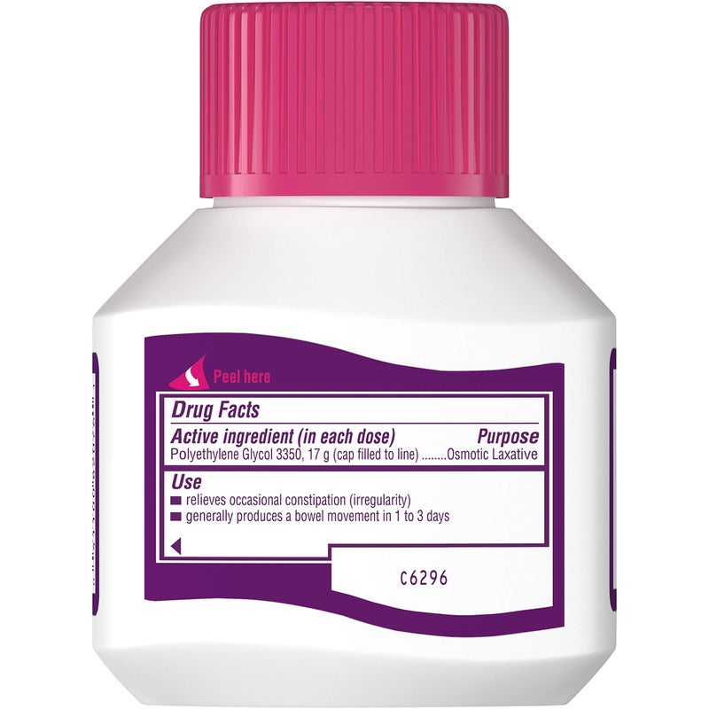 MiraLAX ميرا لاكس - ملين - مسحوق بدون نكهة - 4.1 أونصة. قوة 17 جرام - بولي إيثيلين جلايكول-ماك - Image 4