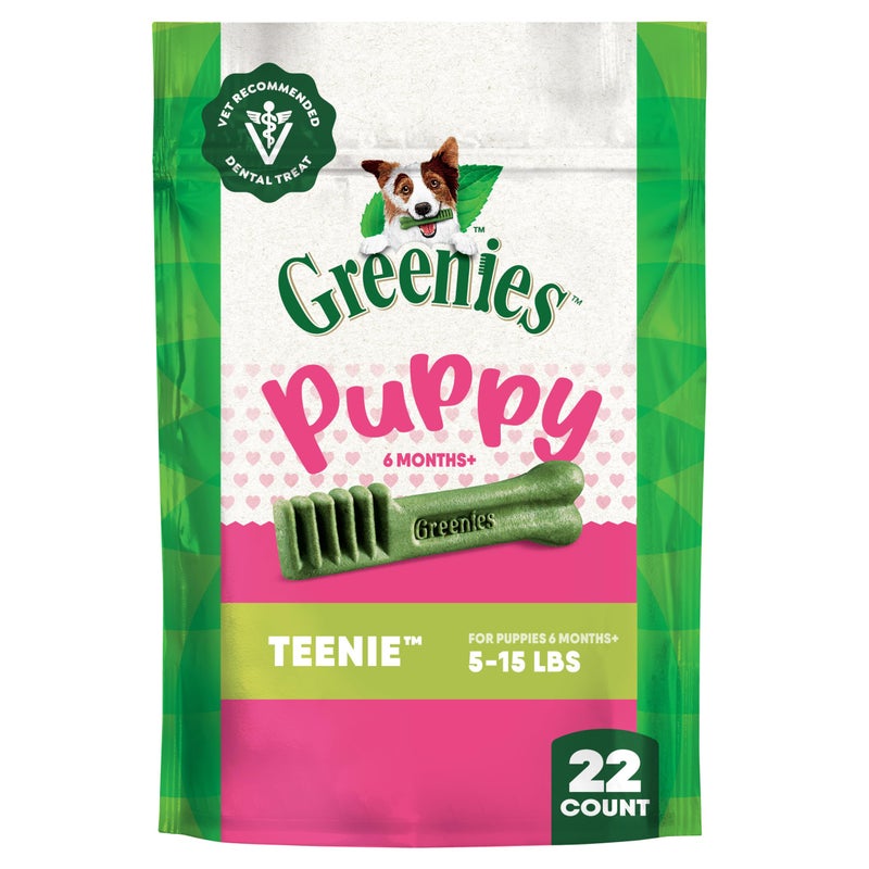 Greenies Veterinarian-Recommended Natural Dental Puppy Treats Teenie Size, 6 oz. Pack, 22 Count - Image 1