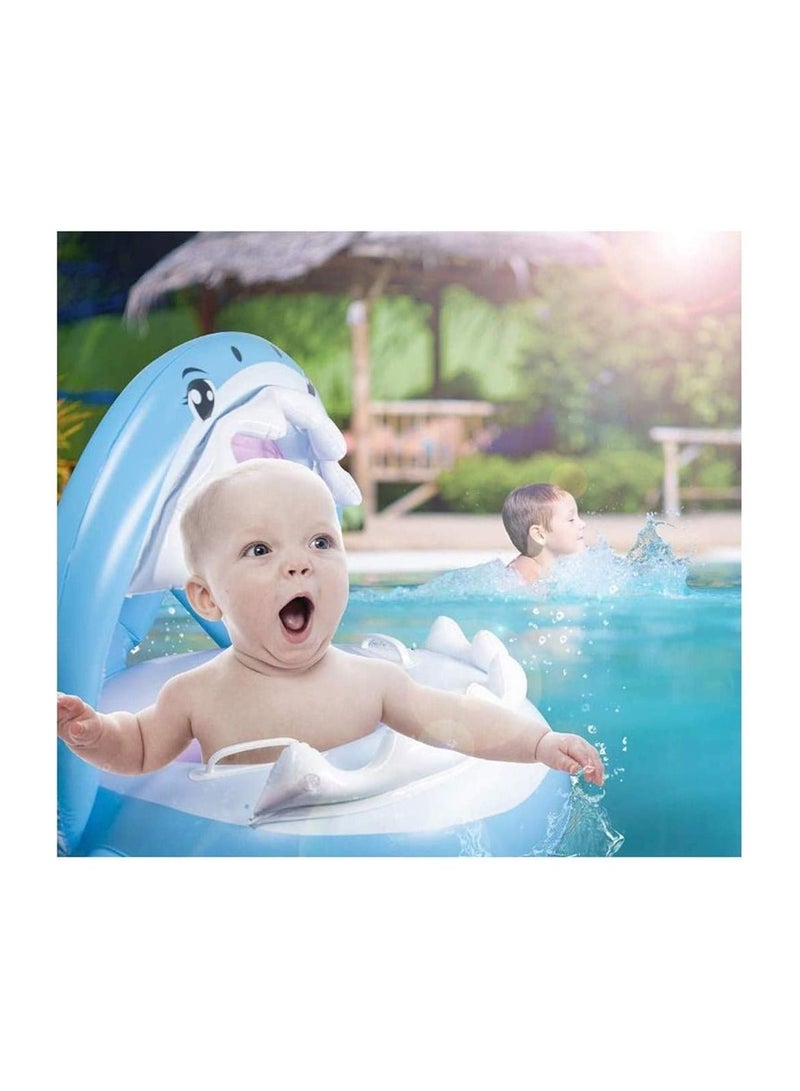 ليموس عوامة لحمام السباحة للأطفال مع حلقة سباحة قابلة للنفخ على شكل مظلة للأطفال من سن 6 إلى 36 شهرًا - Image 5