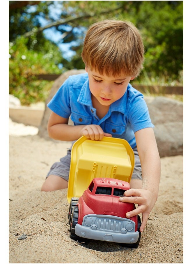 Green Toys Green Toys Dump Truck in Yellow and Red - BPA Free, Phthalates Free Toys for Gross/Fine Motor Skill Development. Pretend Play , Red/Yellow  - Image 5
