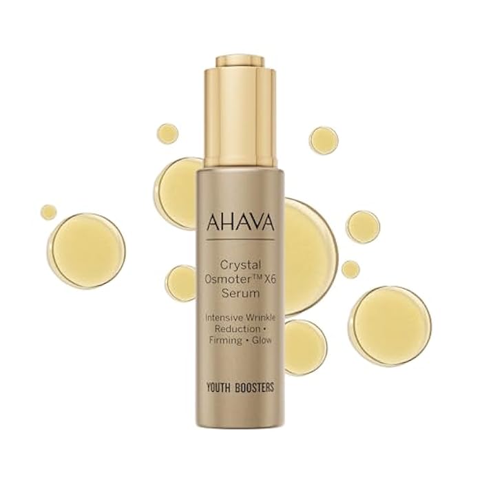 AHAVA Crystal Osmoter X6 Serum - Revolutionary Youth Booster & Intense Wrinkle Reduction, Enhances Youthful Glow & Firming, Enriched with Exclusive Blend of Dead Sea Osmoter & Jojoba Oil, 1 Fl.Oz