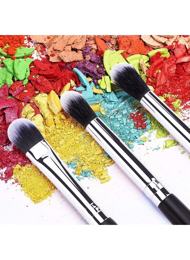 MSQ Eye Makeup Brushes 8Pcs Eyeshadow Makeup Brushes Set With Soft Synthetic Hairs & Real Longer Wood Handle For Eyeshadow Eyeliner Blending Lip(Black)  - Image 2