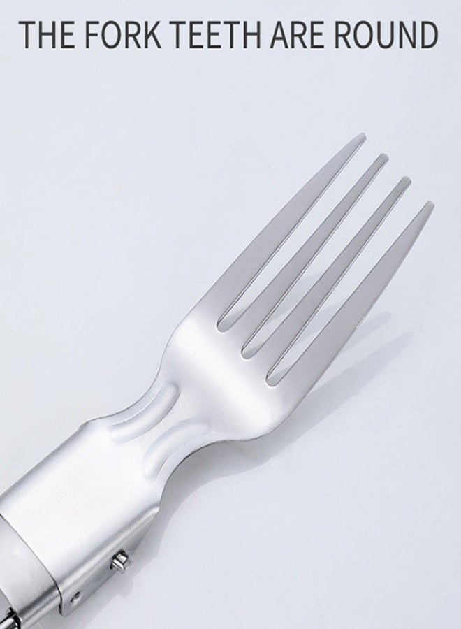 3Pcs Folding Camping Utensils Set Portable Stainless Steel Flatware include Dishwasher Safe Spoon Fork Knife for Picnic Travel Hiking Backpacking - Image 5