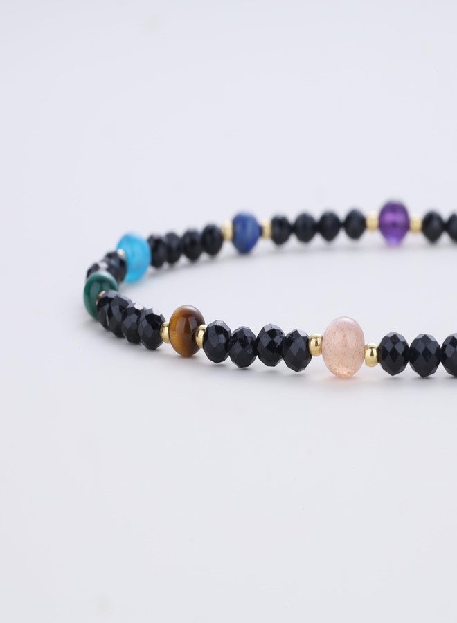 COAI 7 Chakra Bracelet for Women, Beaded Jewelry Black Tourmaline Bracelet for Women - Image 4
