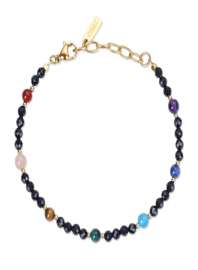 COAI 7 Chakra Bracelet for Women, Beaded Jewelry Black Tourmaline Bracelet for Women - Image 1