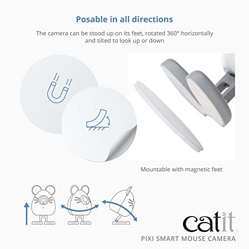 Catit PIXI Smart Mouse Pet Camera – App-Controlled 360 Camera for Cats with Night Vision, 2-Way Audio & Motion Detection – Record & Monitor Your Cat - Image 5
