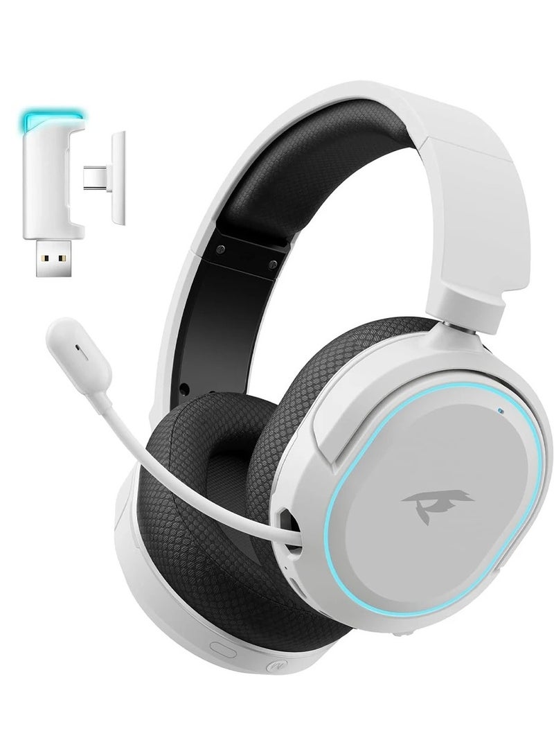Picun UG-08S Wireless Gaming Headset, 2.4GHz Ultra-Low Latency Wireless Gaming Headphone with Noise-canceling Microphone, 7.1 Surround Sound with Immersive Experience, Glowing LED Lights, USB-C transmitter with USB-A adapter for PS5, PS4, PC - Image 1