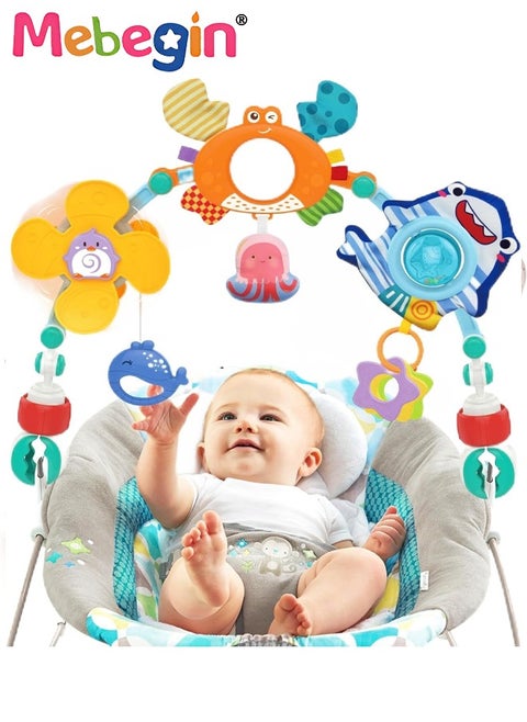 Baby Stroller Arch Toy Baby Educational Cart Pendant Hanging Toys For 0-1 Years Old Activity Arch With Fascinating Toys Stimulates Baby’s Senses And Motor Skills Development