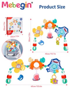 MEBEGIN Baby Stroller Arch Toy Baby Educational Cart Pendant Hanging Toys For 0-1 Years Old Activity Arch With Fascinating Toys Stimulates Baby’s Senses And Motor Skills Development  - Image 4