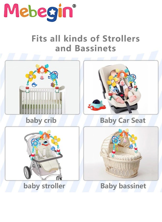 MEBEGIN - Baby Stroller Arch Toy Baby Educational Cart Pendant Hanging Toys For 0-1 Years Old Activity Arch With Fascinating Toys Stimulates Baby’s Senses And Motor Skills Development - Image 1
