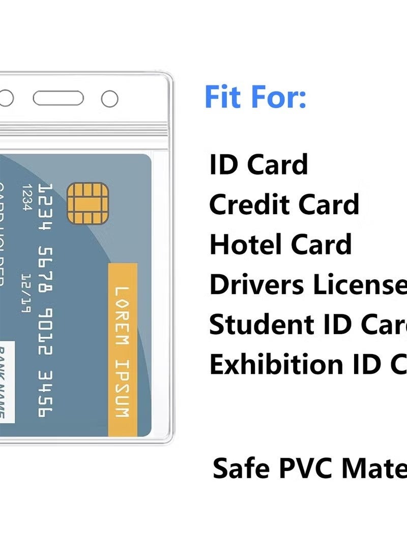 حامل شارة عمودي شفاف مكون من 20 قطعة، حامل بطاقة هوية قابل للغلق ومقاوم للماء، حامل شارة اسم بلاستيكي للمكتب والمدرسة والمؤتمرات - Image 3