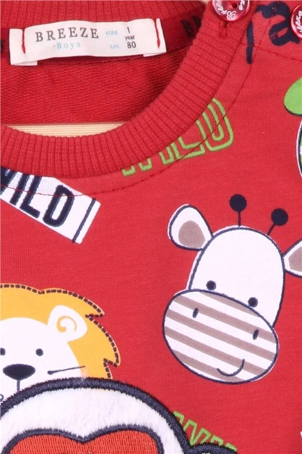 Breeze Boys Tracksuit Set Monkey Embroidered Tile (1-4 Ages)