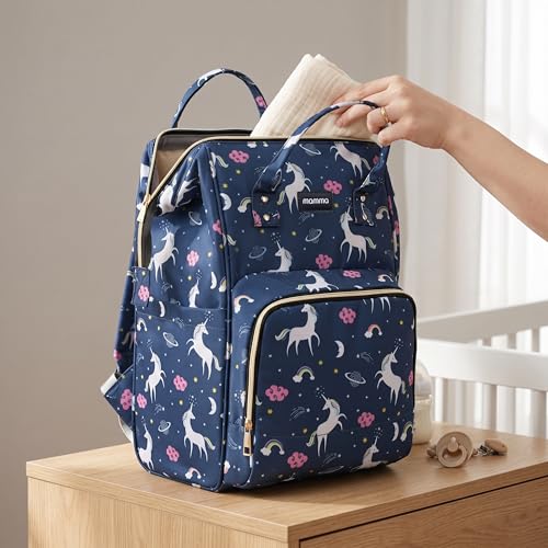 MAMMA Diaper Bag for Mothers for Travel, Baby Bag for Mother Travel, Hospital Bag for Delivery Women, Baby Diaper Bag for Mom, 12 Pockets Diaper Bags for Mothers with 9 Months Warranty - Image 1