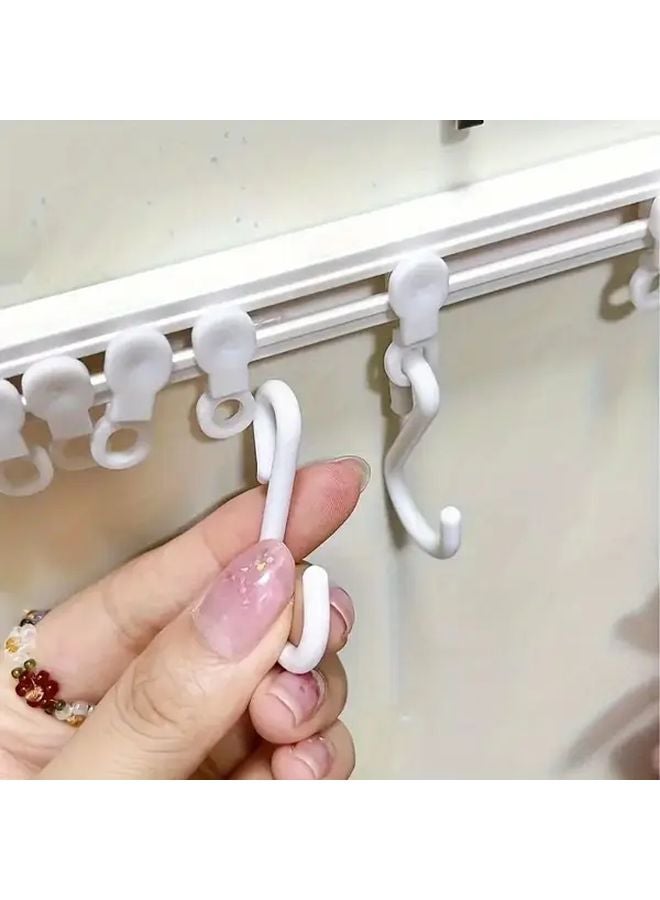 11.81 Inches No Drill Adhesive Wall Mounted Kitchen Storage Rack Sliding Hook Design - Image 5
