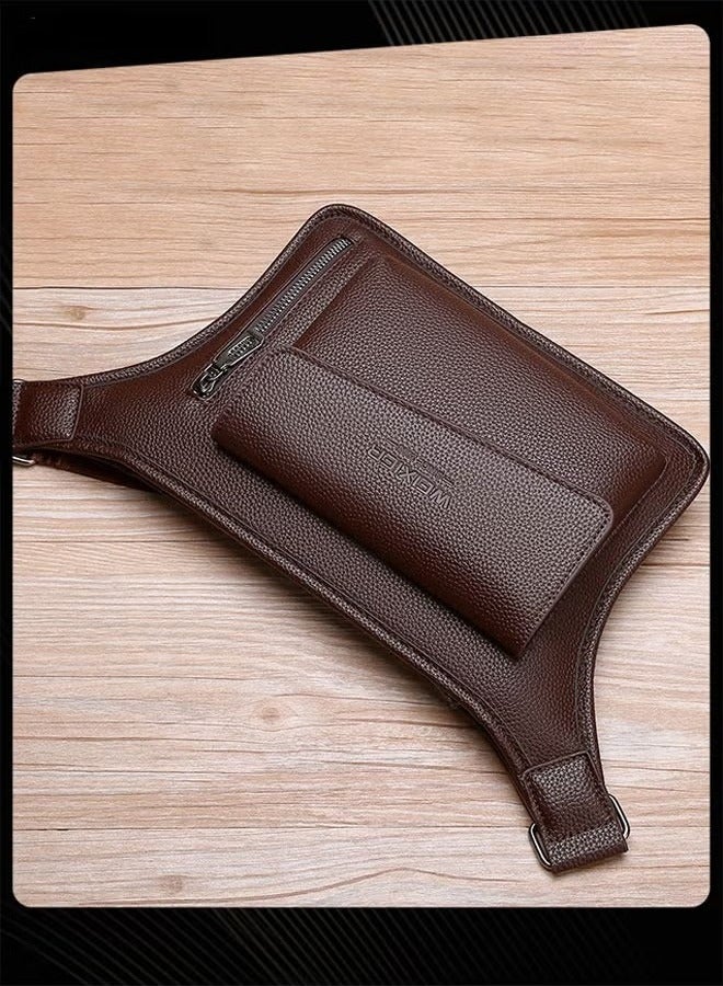 WEIXIER حقيبة صدر رجالية ريترو من جلد PU مقاومة للماء ومقاومة للاهتراء مع أحزمة قابلة للتعديل - Image 4