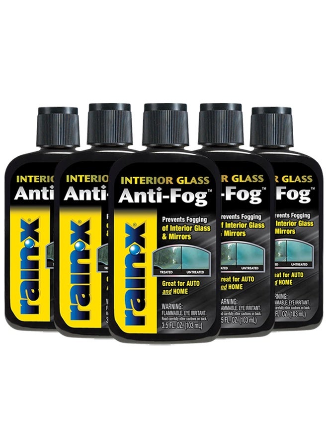 Rain-X 5 PCS Rain-X Interior Glass Anti Fog Solution 103ml Car Windshield Mirror Defogger Liquid Improves Visibility Prevents Fogging for Auto Home Marine Use - Image 1