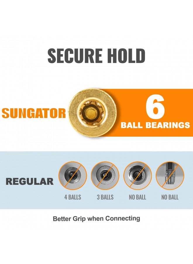 SUNGATOR 1/4 Inch Brass Female Industrial Coupler, SUNGATOR 1/4'' NPT Air Hose Fittings, Quick Connector Air Coupler,1/4 Inch Air Fittings for Auto Shop, Industrial Air Coupler Kit with Storage Case, 10 Pack - Image 2