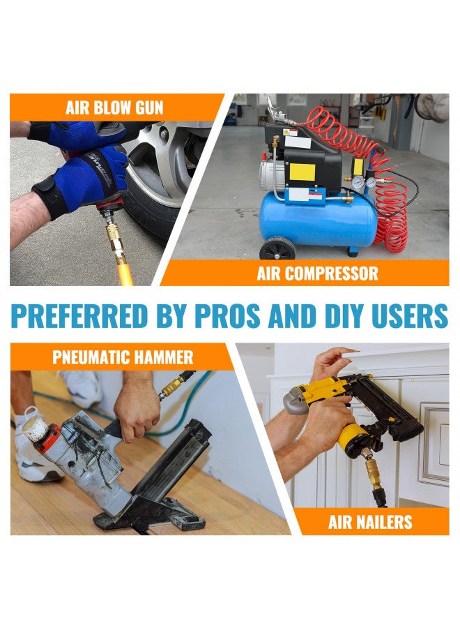 SUNGATOR 1/4 Inch Brass Female Industrial Coupler, SUNGATOR 1/4'' NPT Air Hose Fittings, Quick Connector Air Coupler,1/4 Inch Air Fittings for Auto Shop, Industrial Air Coupler Kit with Storage Case, 10 Pack - Image 4