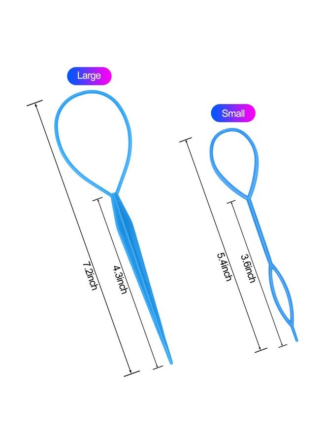 8Pcs Topsy Tail Hair Tool Topsy Tail Hair Braid Accessories Ponytail Maker French Braid Tool Topsy Tail Loop Hair Kit (4 Color)
