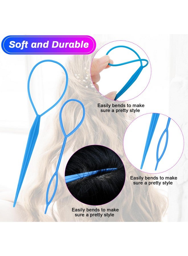 8Pcs Topsy Tail Hair Tool Topsy Tail Hair Braid Accessories Ponytail Maker French Braid Tool Topsy Tail Loop Hair Kit (4 Color)