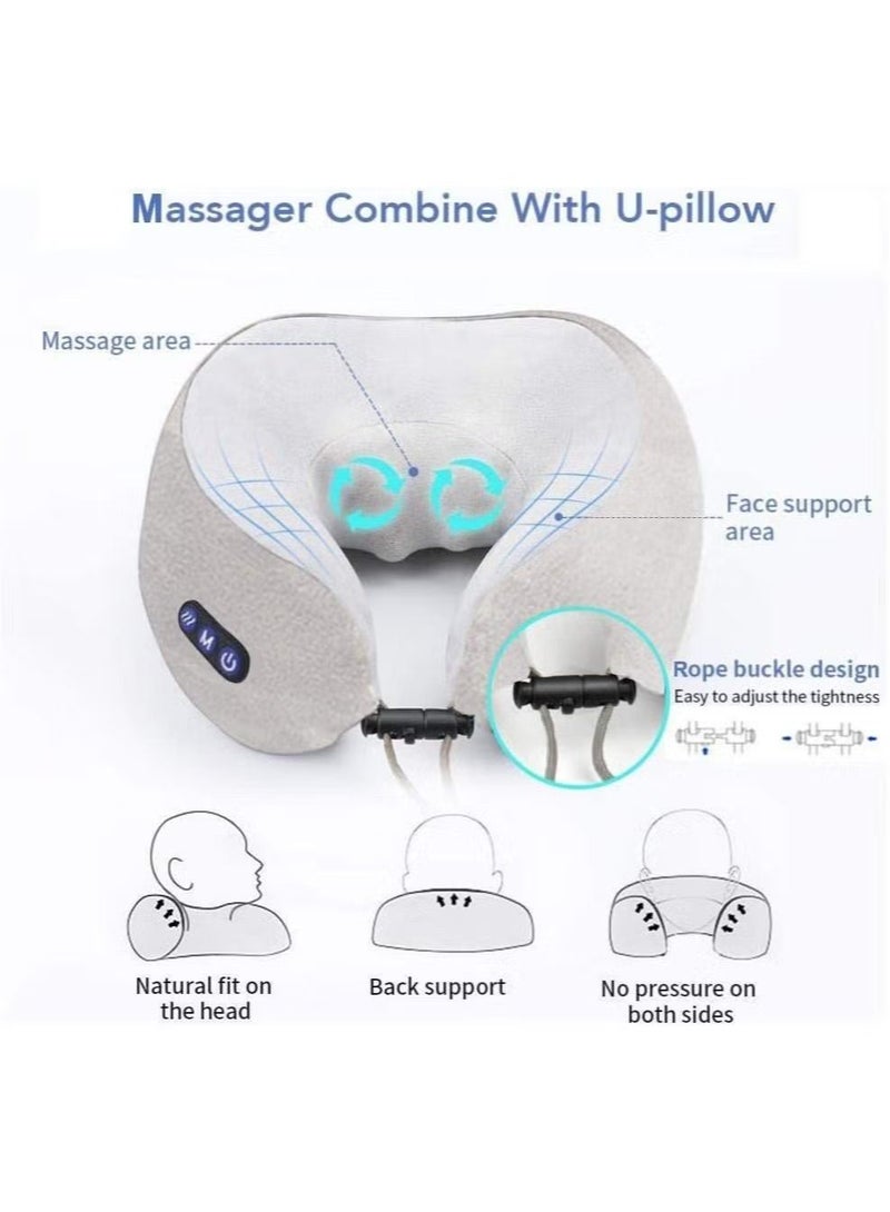 XiuWoo Neck Massager U Shape Pillow Electric Rechargeable Massager Travel Pillow Portable Nap Memory Pillow  - Image 2