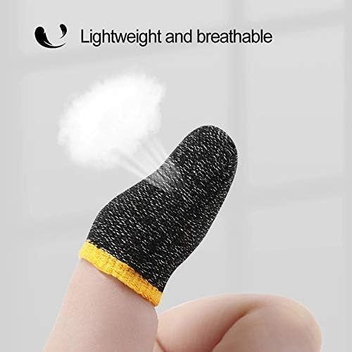CERLINK (12 Pcs with Black Pouch) Pubg Anti-Slip Thumb Sleeve, Slip-Proof Sweat-Proof Professional Touch Screen Thumbs Finger Sleeve for Pubg Mobile Phone Game Gaming Gloves Multi Colour - Image 2