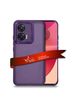 Wtech Motorola Edge 50 Fusion / Motorola S50 Neo / Motorola Moto G85 5G 2024 Soft Transparent TPU Silicone Ultra Thin Phone Stylish Electroplated Camera Border Back Case Cover - Eggplant Purple  - Image 1