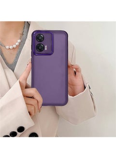 Wtech Motorola Edge 50 Fusion / Motorola S50 Neo / Motorola Moto G85 5G 2024 Soft Transparent TPU Silicone Ultra Thin Phone Stylish Electroplated Camera Border Back Case Cover - Eggplant Purple  - Image 4
