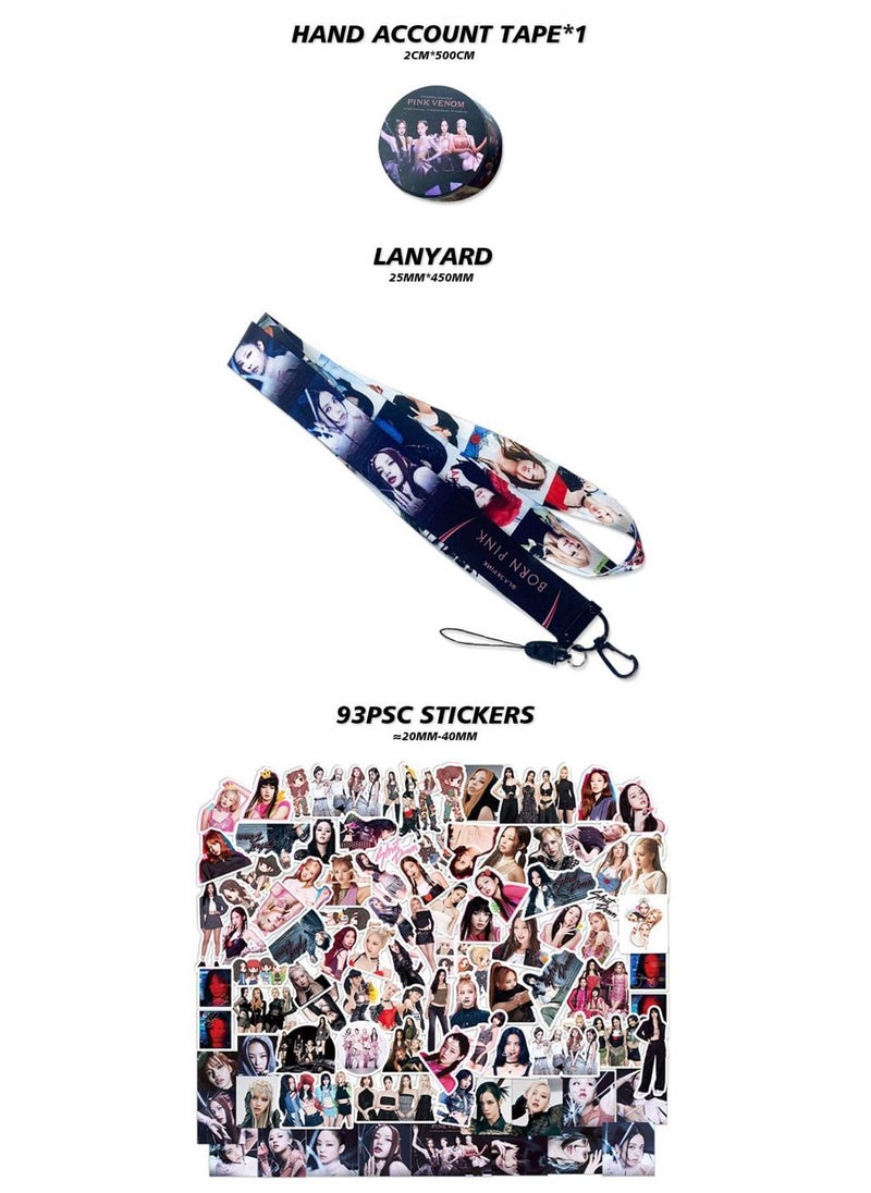 EHOME Blackpink Jisoo Gift Box With Lomo Cards Acrylic Stand Hand Account Tape Keychain Lanyard Stickers Photo Card  - Image 4