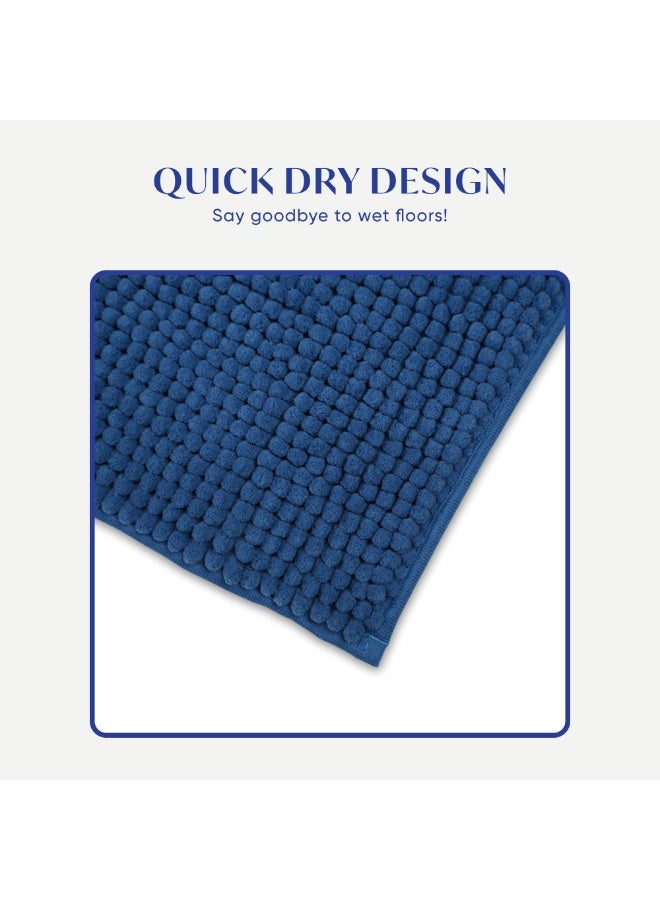 DIVEENAS Diveena's Non-Slip Bathroom Mat – 50x70cm Super Soft Microfiber Bath Mat, Quick-Dry & Machine Washable Bath Rug for Bathroom or Powder Room & Home | Royal Navy - Image 5
