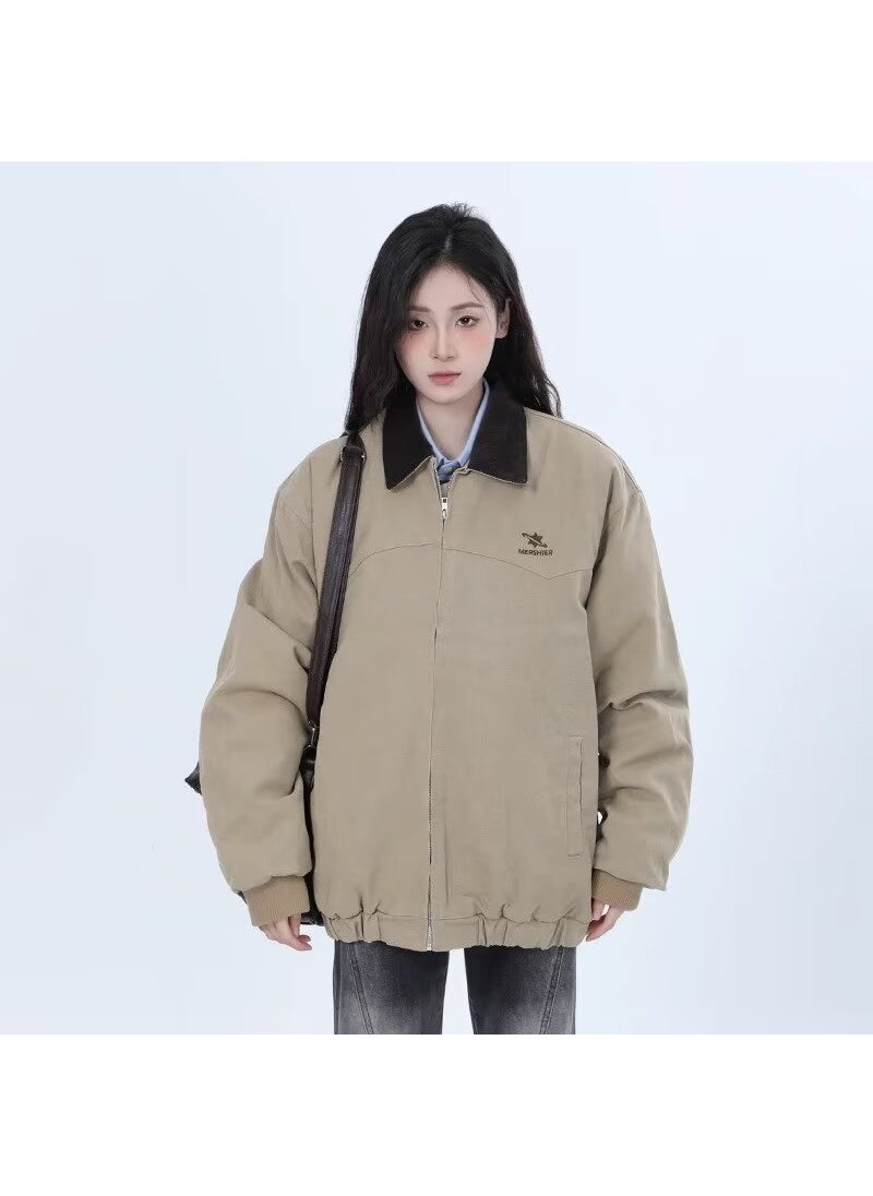 Generic - Cotton Pony Martin Jacket Women Spring Autumn Retro Baseball Coat Casual Pilot Rose - Image 1