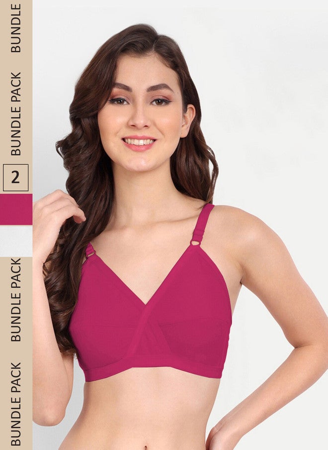 FIMS Pack Of 2 Non Padded Dry Fit All Day Comfort Non-Wired Everyday Bra - Image 1