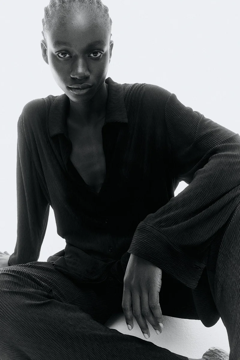 H&M Crinkled Button Down Shirt