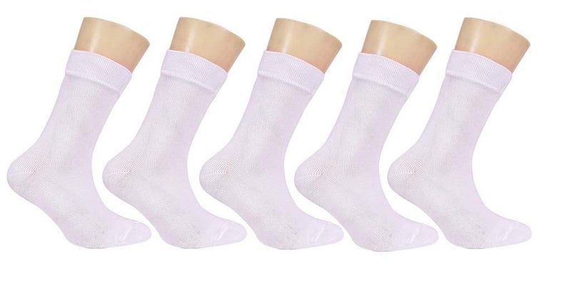 FOOTPRINTS Kids Organic Cotton School Socks - 3-5 Years- Calf length- Pack of 5 (White) - Extra soft and Breathable - Image 2