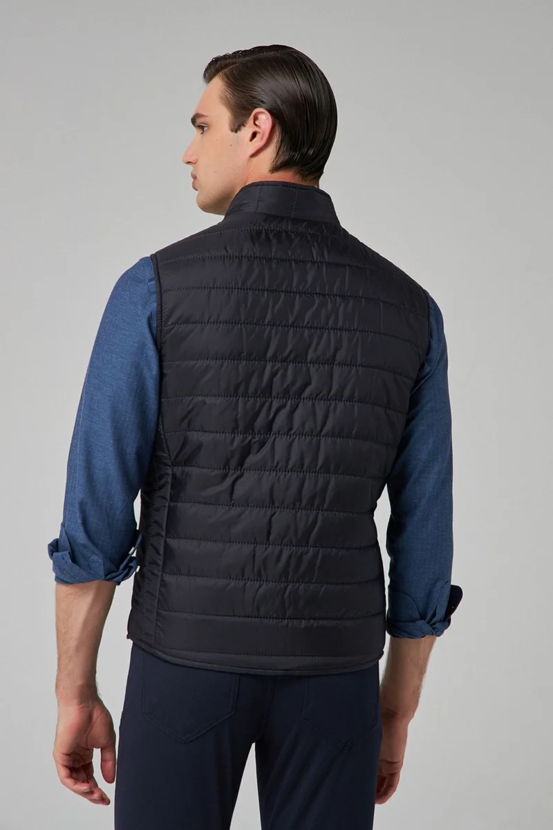 D'S DAMAT Regular Fit Navy Blue Seasonal Vest Coat 7HF07ORT42611