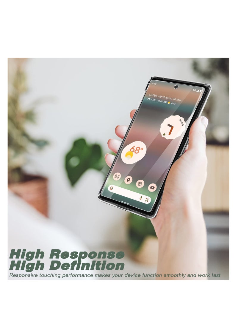 Generic - 5-in-1 Clear Silicone Case for Google Pixel 6A 5G with Screen Protector and Camera Lens Protector, Drop Protection Cover for Ultimate Safety and Style. - Image 1