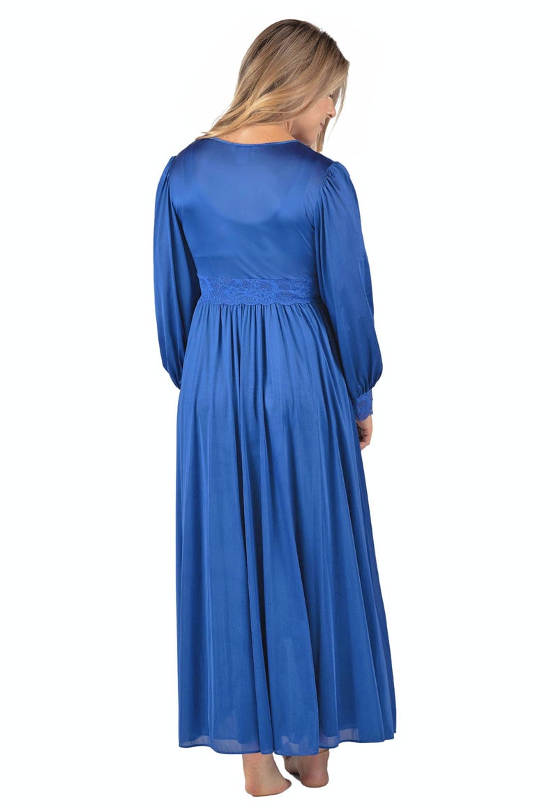 Shadowline Silhouette Gown and Peignoir Set (51737), Peri Frost, 1X - Image 5