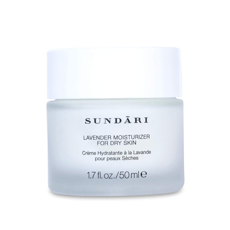 SUNDARI Lavender Moisturizer, 1.7 Fl Oz, Hydrating Cream with Essential Oils & Botanical Extracts, Soothes and Nourishes, Lifts & Firms, For Dry Skin - Image 1