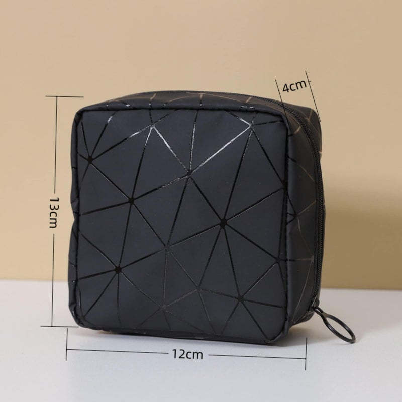 FANBODTA Sanitary Napkin Storage Bag Menstrual Cup Pouch Period Bag for Teen Girls Portable Menstrual Pad Sanitary Napkin Storage Tampons Holder for Purse (Black M) - Image 2