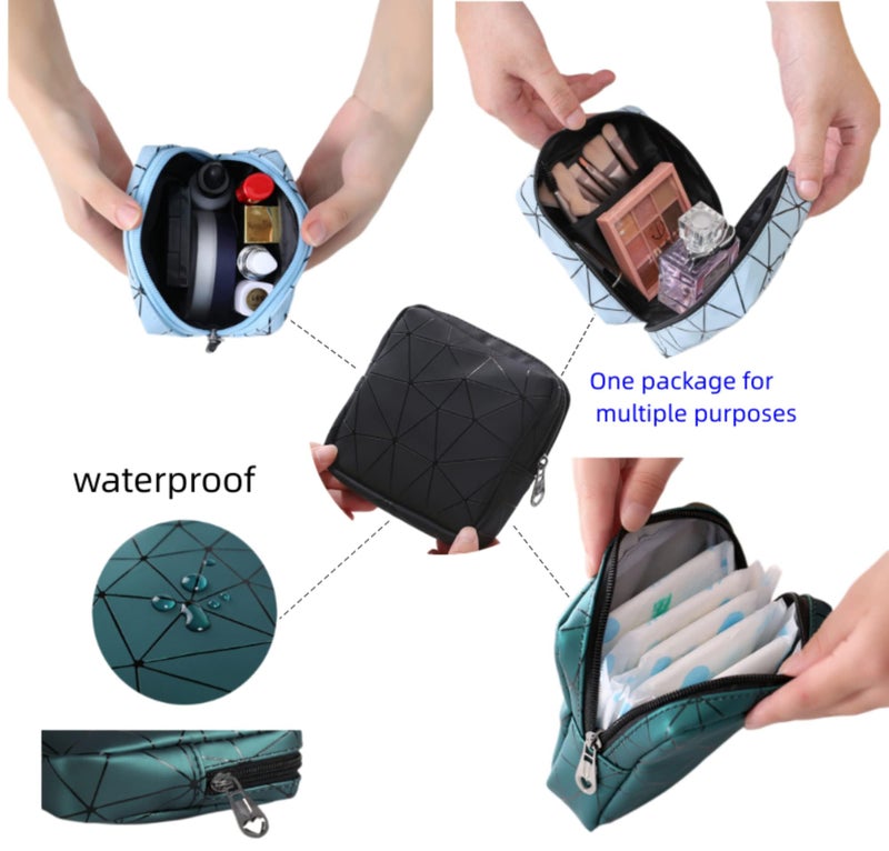 FANBODTA Sanitary Napkin Storage Bag Menstrual Cup Pouch Period Bag for Teen Girls Portable Menstrual Pad Sanitary Napkin Storage Tampons Holder for Purse (Black M) - Image 3