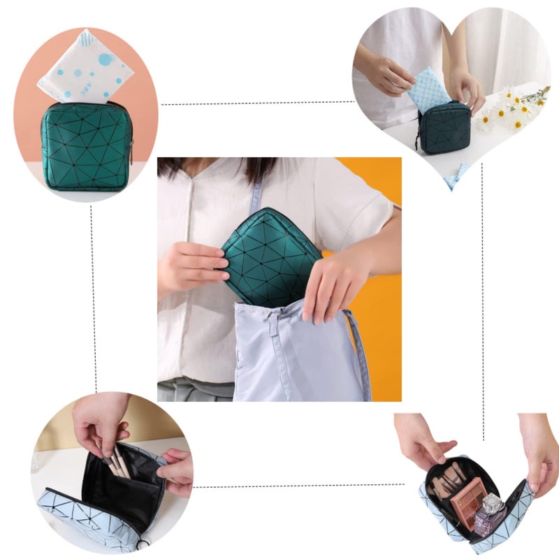 FANBODTA Sanitary Napkin Storage Bag Menstrual Cup Pouch Period Bag for Teen Girls Portable Menstrual Pad Sanitary Napkin Storage Tampons Holder for Purse (Black M) - Image 4