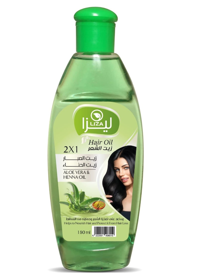 Liza LIZA HAIR OIL 2x1 ALOE VERA &HENNA OIL (HELPSTO NOURISH HAIR AND PROTECTIT FROM HAIR LOSS 250ML)  - Image 2