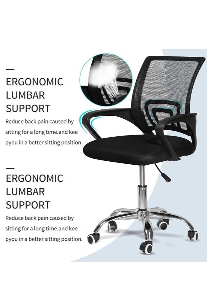 Office Chair Ergonomic Desk Chair Mesh Computer Chair with Lumbar Support Armrest Rolling Swivel Adjustable Task Chair Black - Image 4